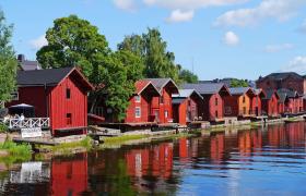 Oude huizen in Porvoo, Finland