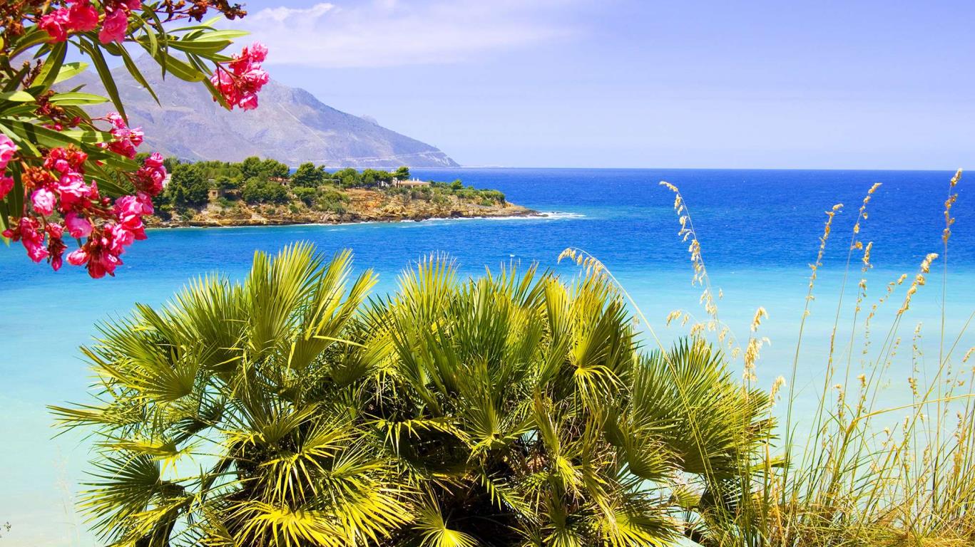 De zee bij Sicilië